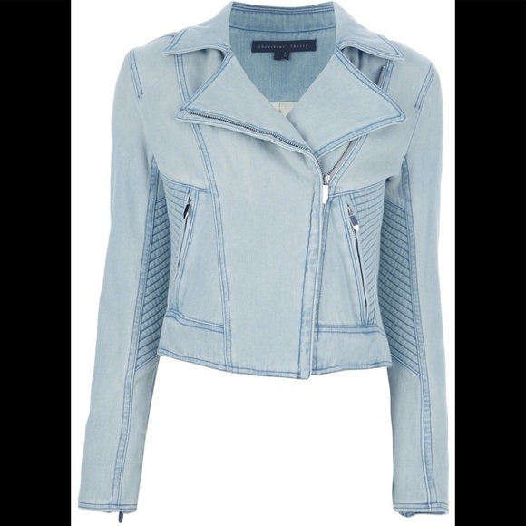 Theyskens Theory Denim Moto Jacket - Picture 1 of 4